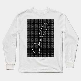 Baku - F1 Circuit - Black and White Long Sleeve T-Shirt